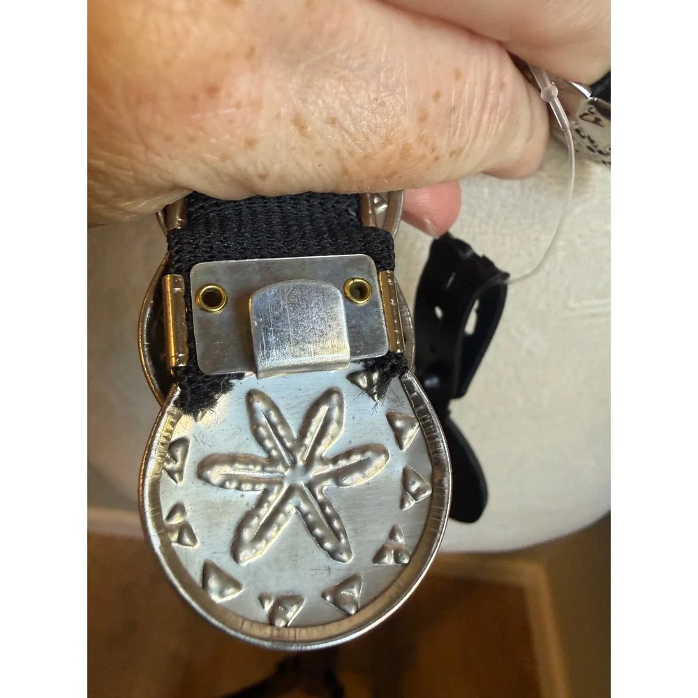 Vintage Silver Sand Dollar Stretch Belt Coastal Nautical Deadstock NWT boho Y2K‎